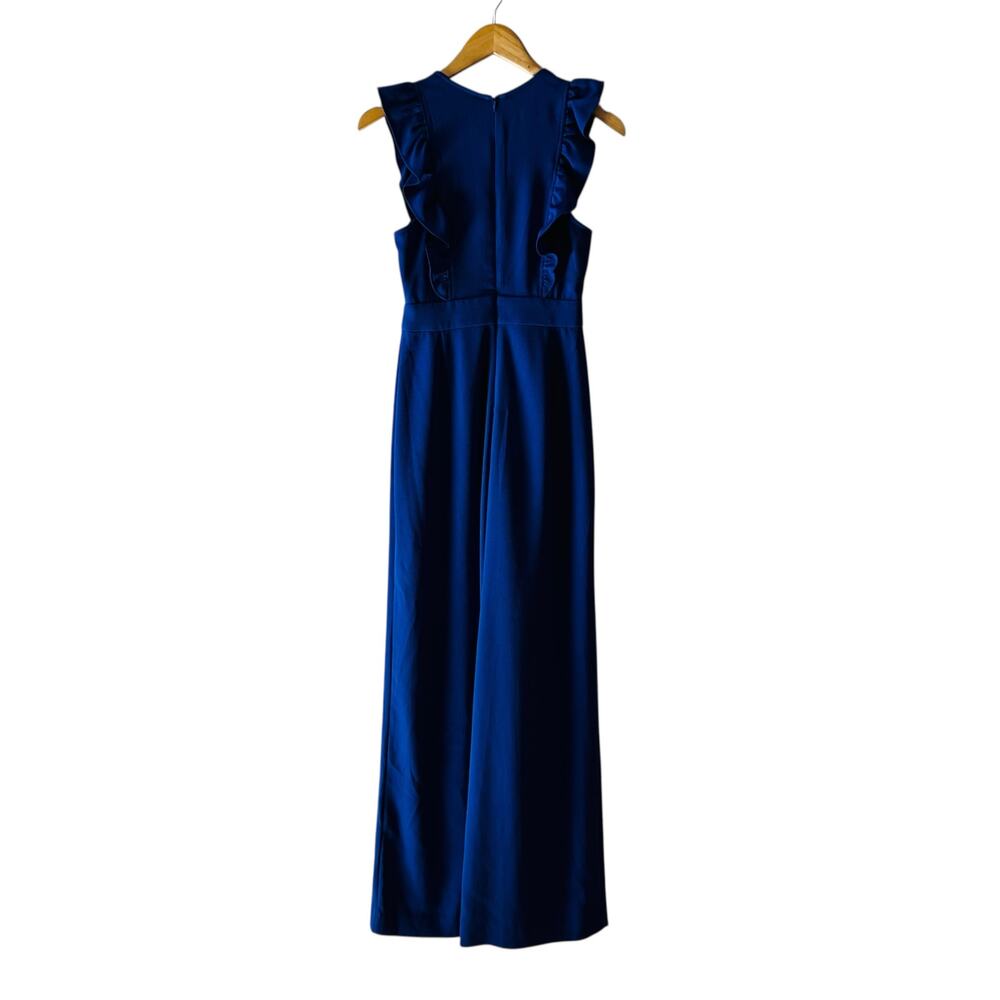 Charles Henry Purple Ruffle Sleeveless Wide Leg Jumpsuit Size XS - Picture 3 of 7
